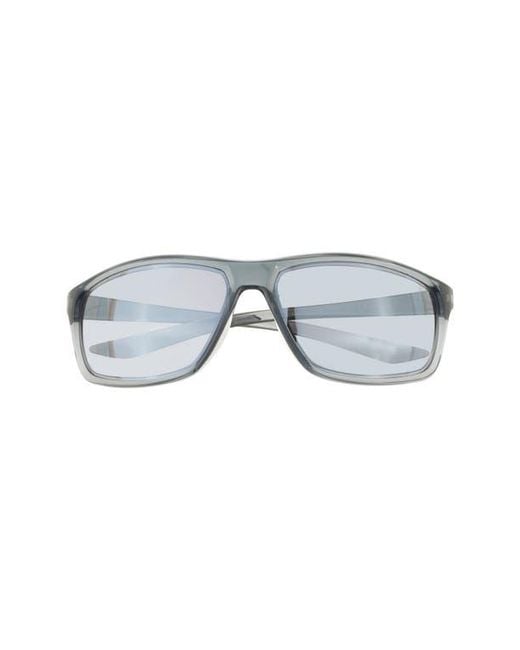 Nike Blue Adrenaline 66Mm Rectangular Sunglasses for men
