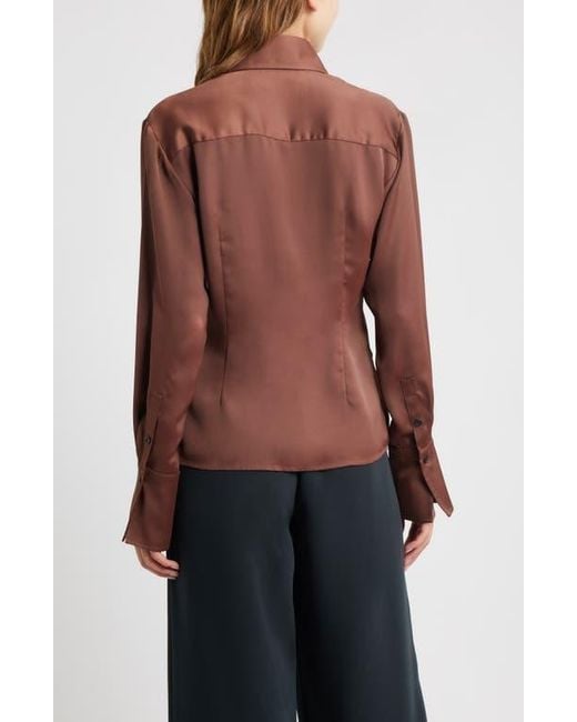 Rag & Bone Brown Button Front Camisole Blouse