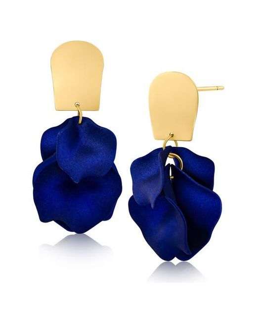Jardin Blue Ginkgo Flower Drop Earrings