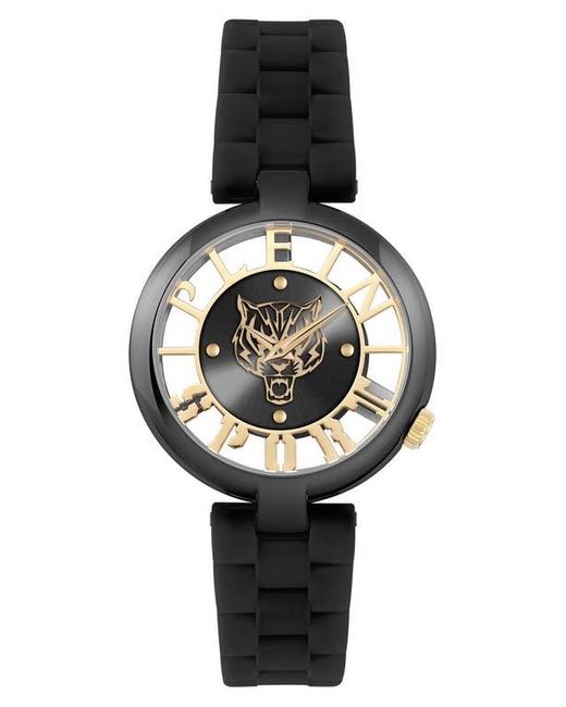 Philipp Plein Black Tiger Luxe Silicone Strap Watch, 36Mm for men