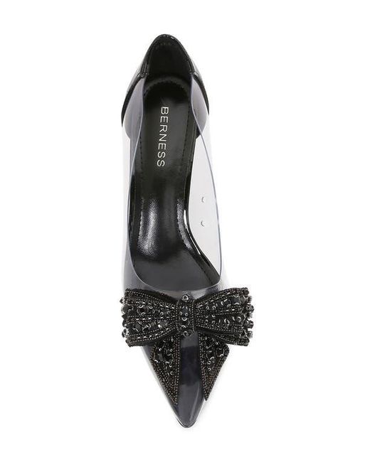 BERNESS Black Nala Rhinestone Clear Pump