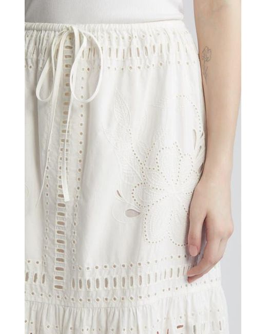 Rails White Prina Cotton Eyelet Skirt
