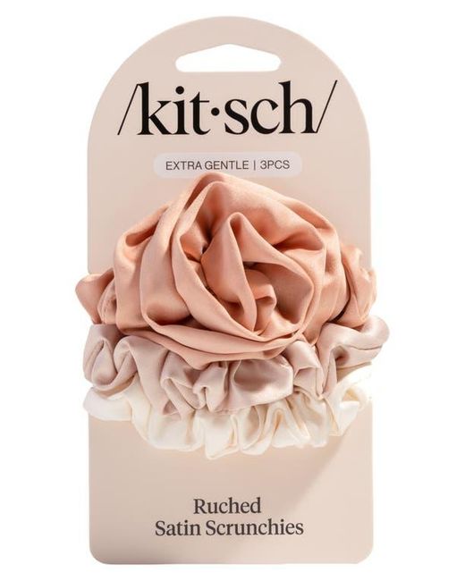 Kitsch Pink 3-Pack Assorted Rosette Scrunchies