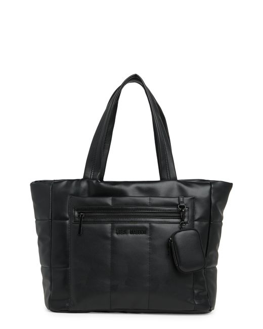 Steve Madden Black Conni Quilted Tote Bag