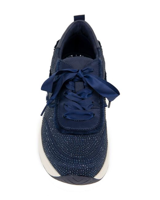 Kenneth Cole Blue Claire Rhinestone Embellished Sneaker