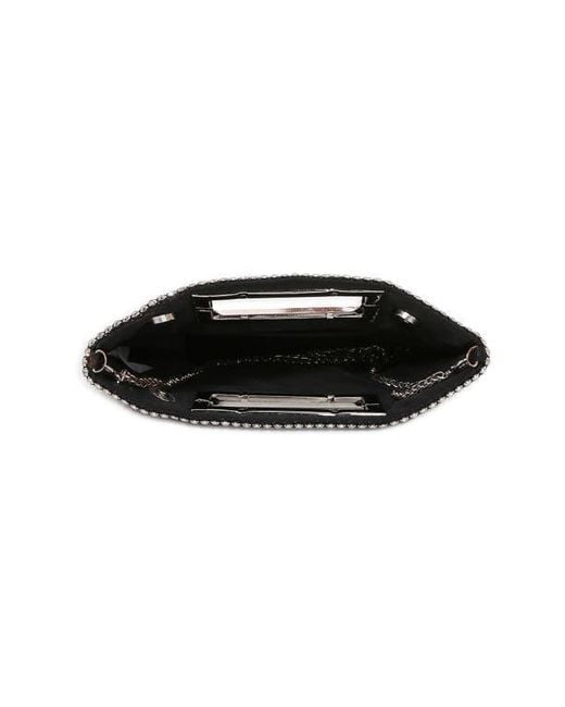 BERNESS White Rhinestone Rectangular Clutch