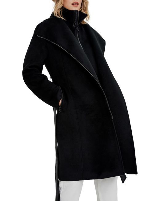 Noize Black Aiko Faux Wool Coat