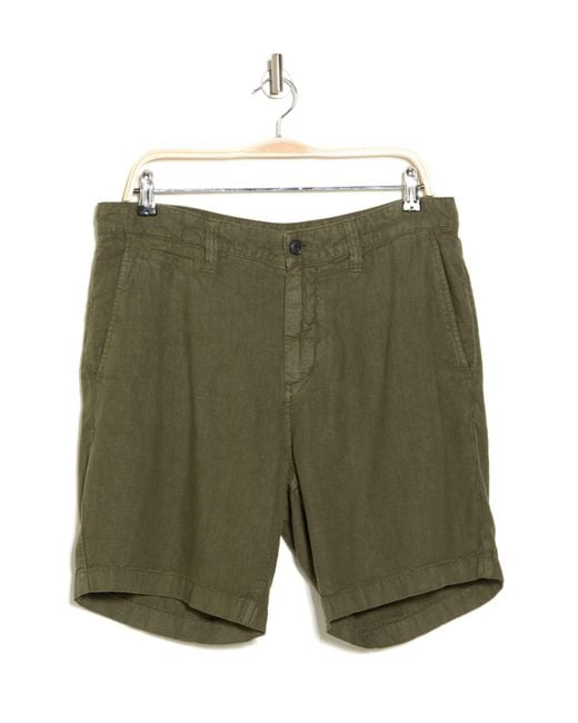 John Varvatos Green Johnny Flat Front Shorts for men