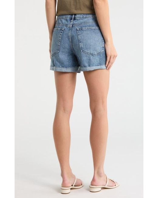 Rag & Bone Blue Dylan Cuffed Denim Shorts