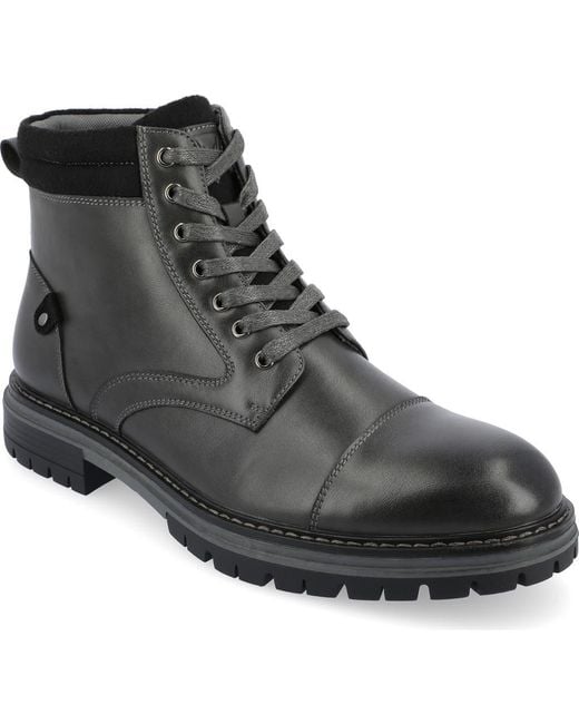 Vance Co. Black Fegan Cap Toe Boot for men