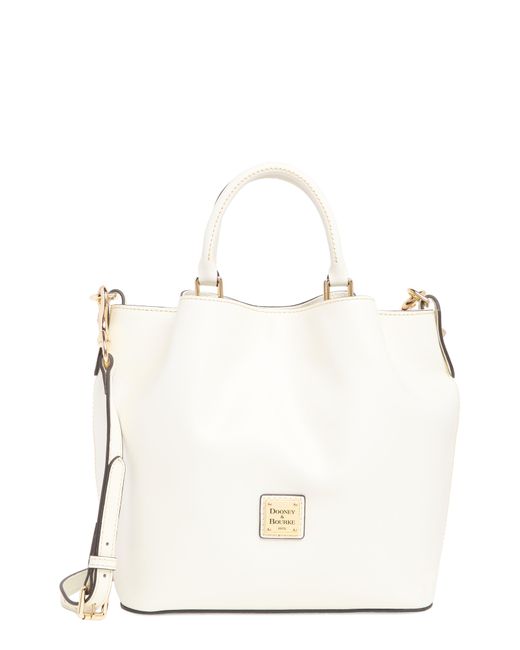 Dooney & Bourke White Small Barlow Leather Top Handle Bag
