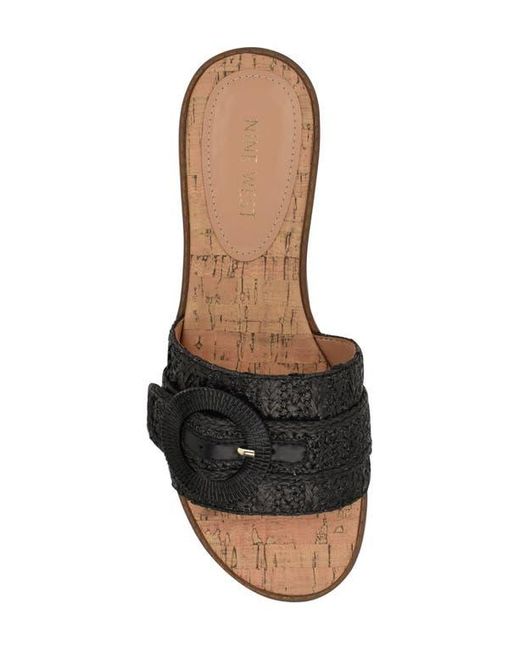 Nine West Black Pappy Slide Sandal