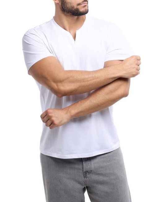 Xray Jeans White Split Neck Jersey T-Shirt for men