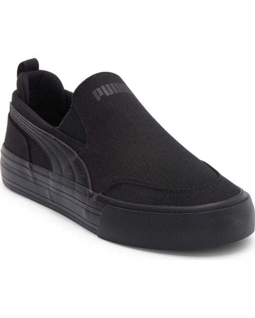 PUMA Black Court Classic Slip-On Sneaker for men