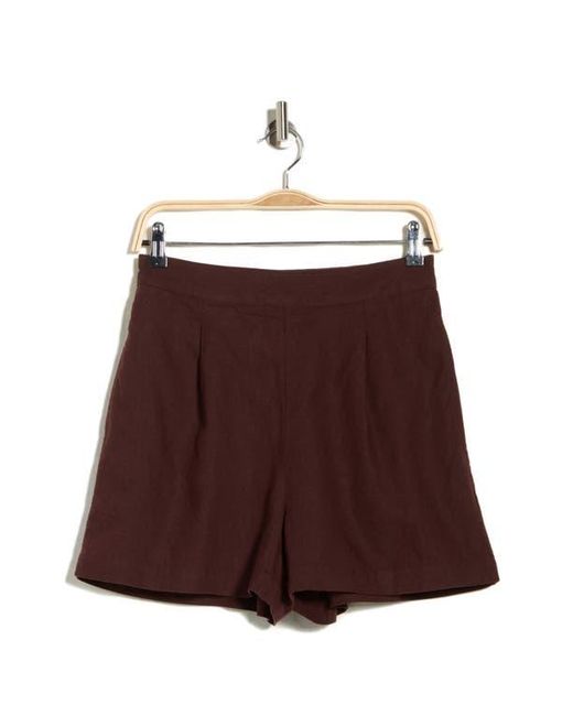 Madewell Brown Solid Linen Blend Shorts