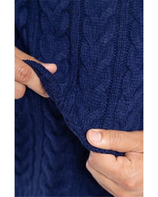 Xray Jeans Blue Cable Knit Turtleneck Sweater for men