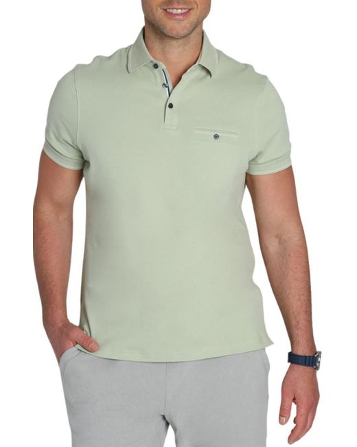Jachs New York Green Solid Cotton Polo for men