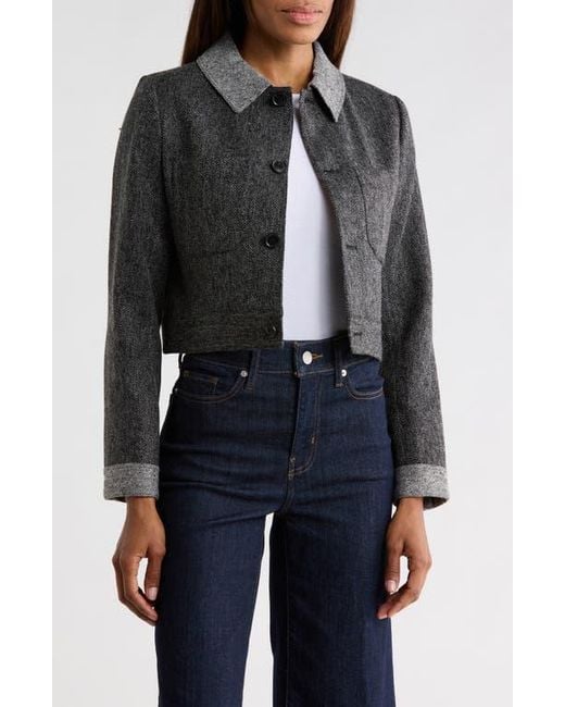 FRAME Black Button Front Jacket