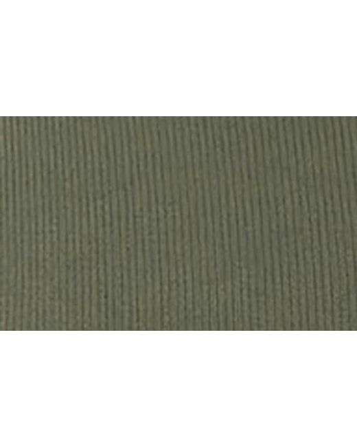 Bebe Green Short Sleeve Ribbed Midi Dress