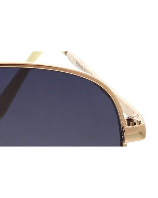 Roxy Blue 58Mm Mod Rounded Aviator Sunglasses