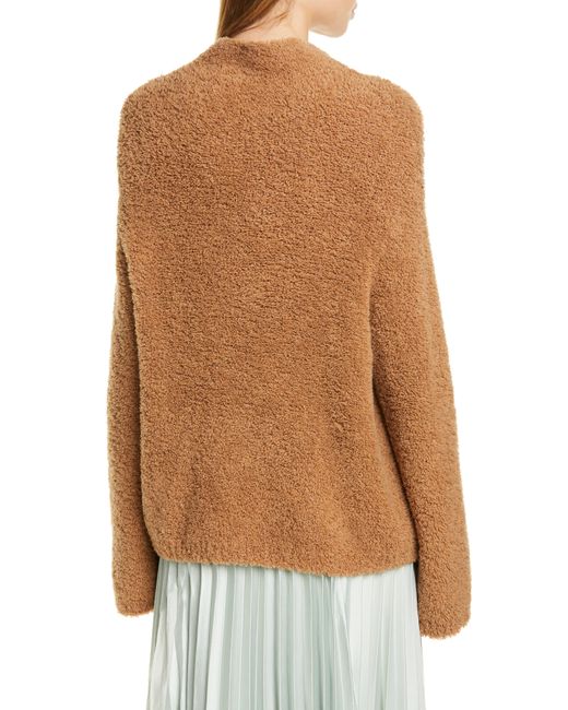 Vince Brown Teddy Wool & Cashmere Blend Funnel Neck Sweater