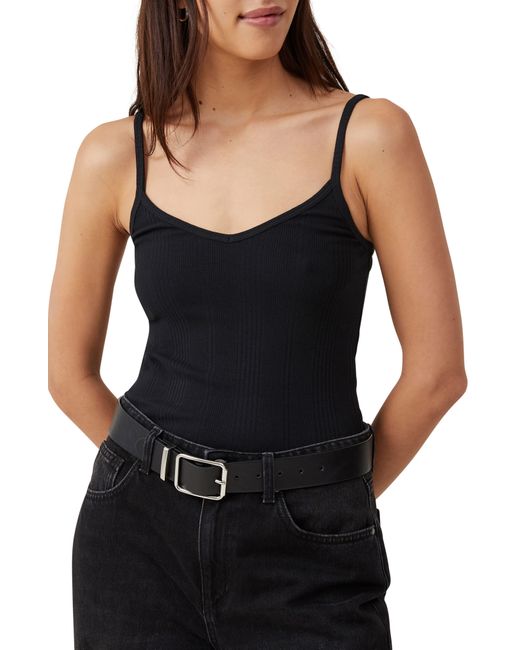 Cotton On Black The One Variegated Rib Camisole