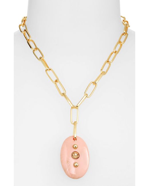 Nordstrom Multicolor Stone & Stud Resin Pendant Necklace