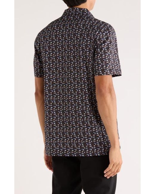 Bugatchi Blue Victor Short Sleeve 8-Way Stretch Ooohcotton Knit Polo for men