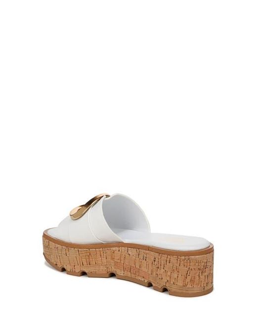 Franco Sarto White Hoda Platform Wedge Slide Sandal