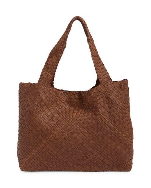 Sam Edelman Brown Large Priya Woven Leather Tote