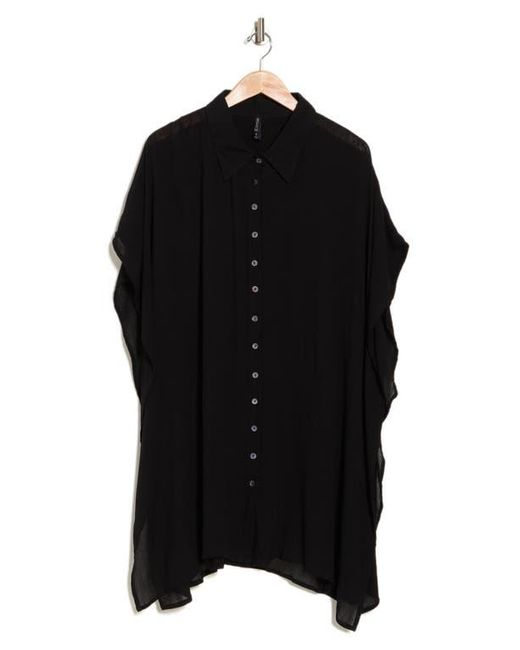 Boho Me Black Sharkbite Button-Up Coverup
