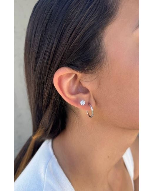 Adornia White Set Of 3 Assorted Studs And Hoop Earrings