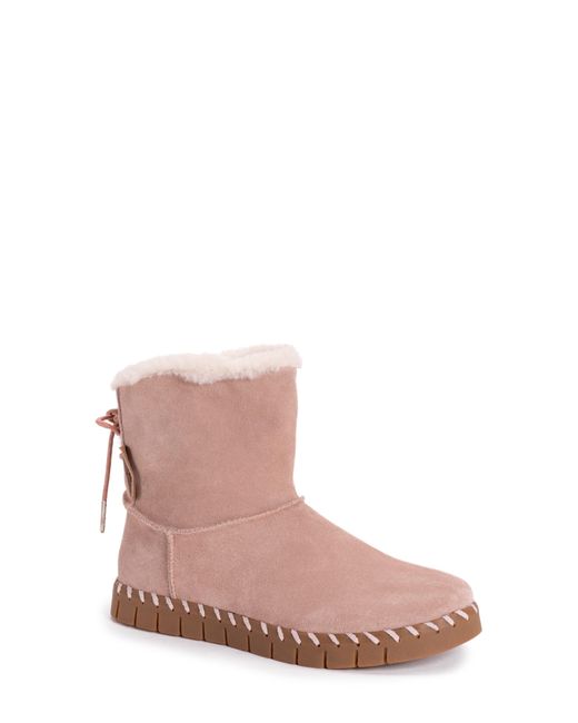 Muk Luks Pink Albany Faux Shearling Lined Boot
