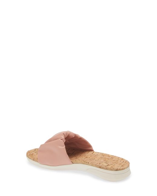 Taryn Rose Pink Pleated Slide Sandal