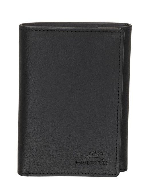 Mancini Black Rfid Trifold Wallet for men