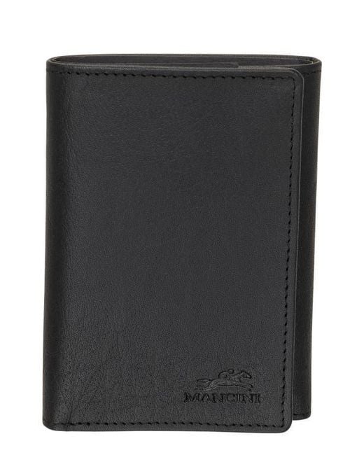 Mancini Black Rfid Trifold Wallet for men