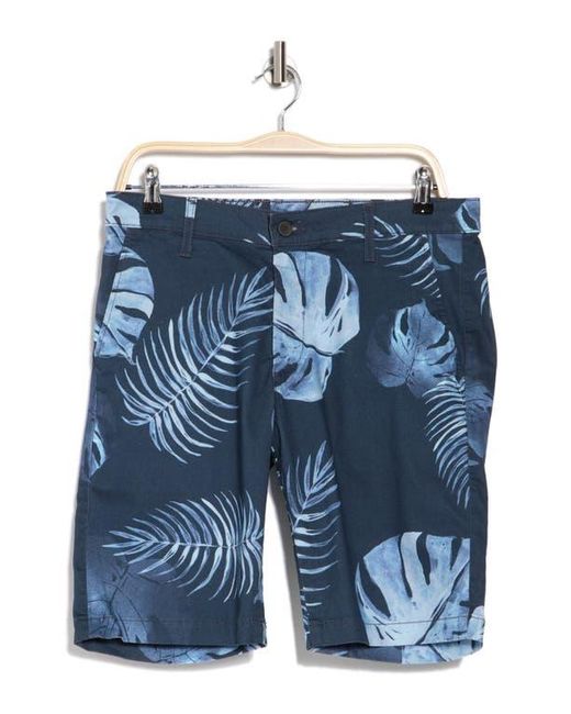 AG Jeans Blue Griffin Geo Print Flat Front Shorts for men