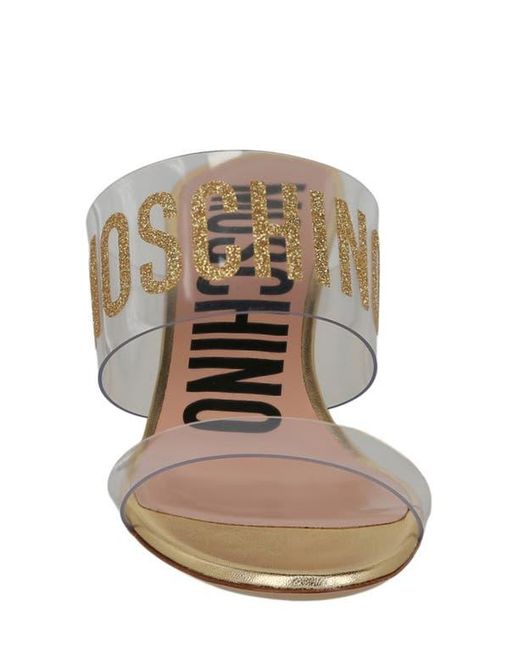 Moschino Multicolor Logo Clear Strap Sandal