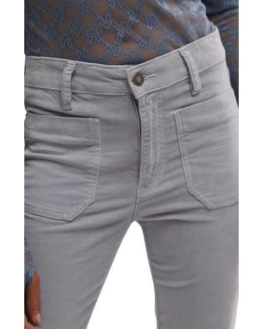 Free People Blue High Time Kick Corduroy Flare Pants