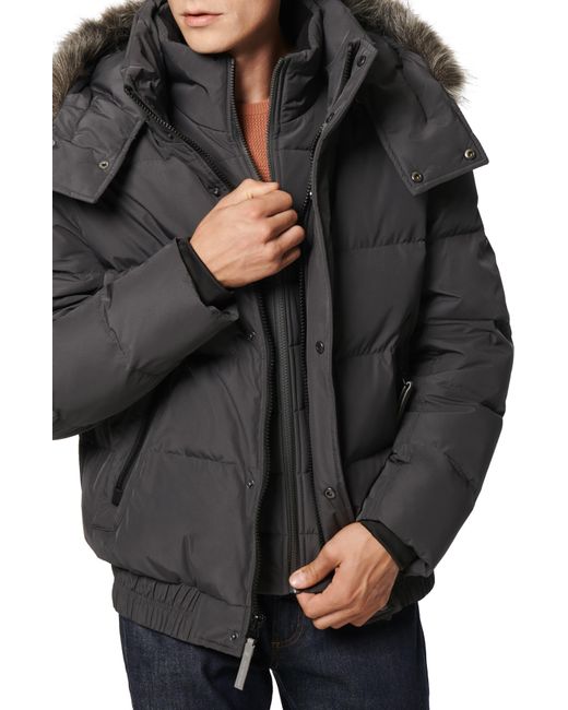 Marc New York Umbra Faux Fur Trim Quilted Jacket In Charcoal At ...