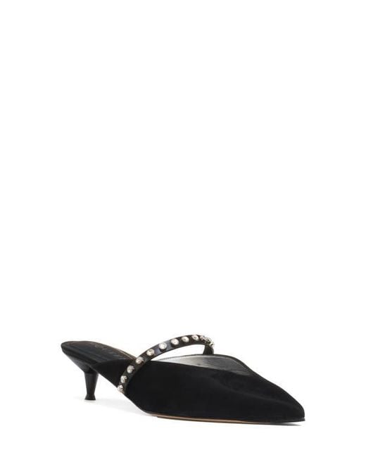 McQueen Black Stud Pointed Toe Mary Jane Mule