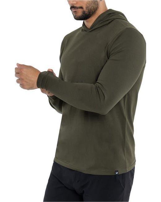 Xray Jeans Brown Long Sleeve Hooded T-Shirt for men