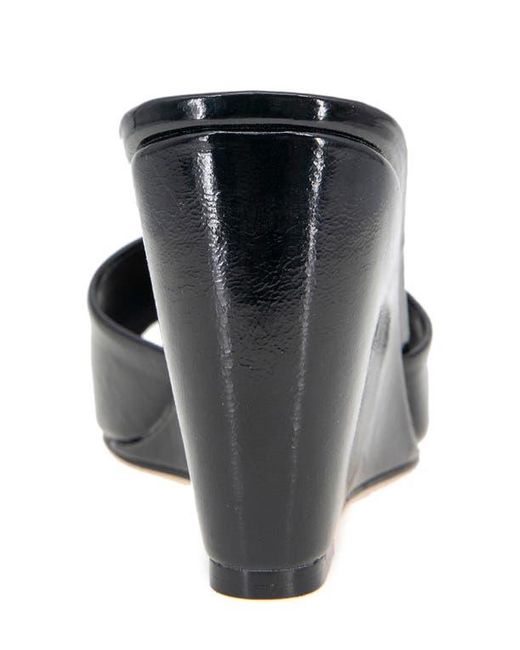 BCBGeneration Black Giani Wedge Slide Sandal