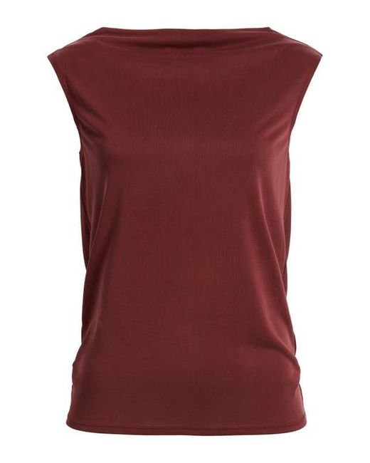 Wayf Red Celeste Drape Back Top