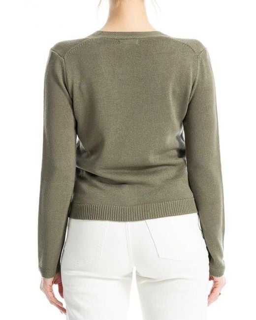 Max Studio Green V-Neck Cardigan