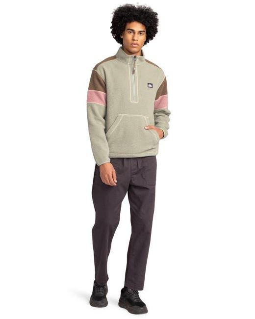 Quiksilver Gray Clean Coast Recycled Polyester Fleece Half Zip Pullover for men