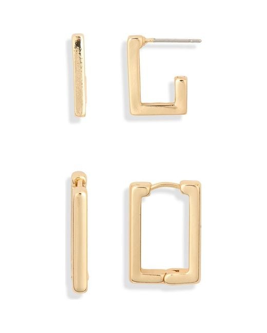 Leith White 2-Pack Rectangle Earrings