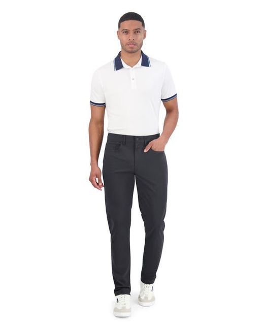 Ben Sherman Blue Solid 4-Way-Stretch Tech Golf Pants for men