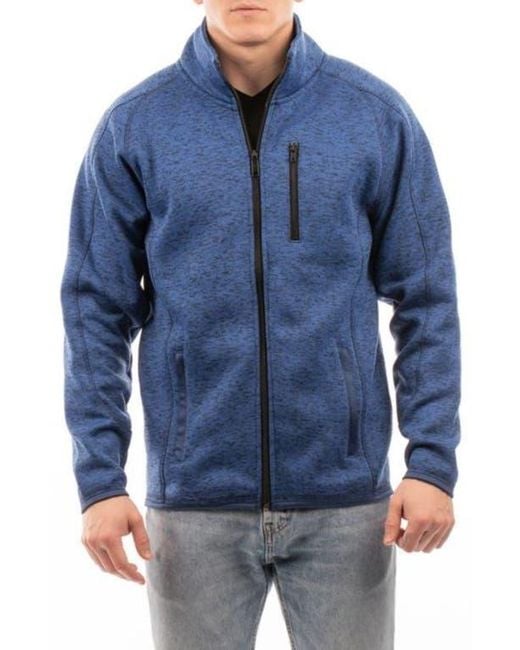 Burnside Blue Knit Sweater Jacket for men