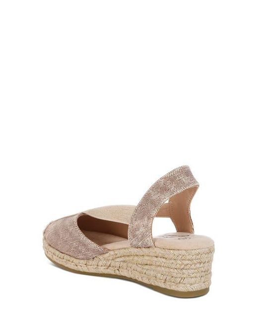 LONDON RAG Pink Port Side Metallic Espadrille Platform Wedge Pump